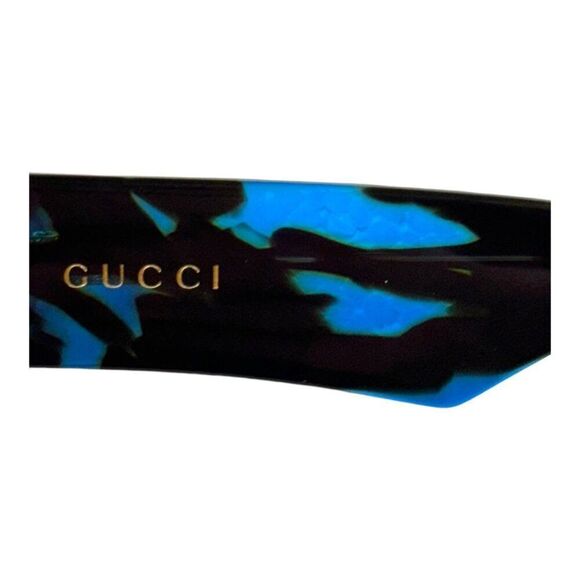 Gucci GG1331S Blue Tortoise Rectangle Sunglasses 54-16-145 Velvet Case Dust Bag - Picture 5 of 10